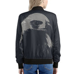 Monochrome Eagle Print Women's Bomber Jacket