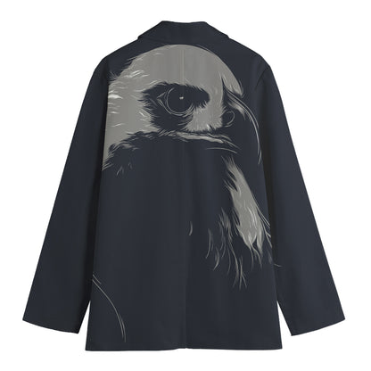 Monochrome Eagle Print Women's Cotton Blazer