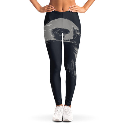 Monochrome Eagle Print Women's Leggings