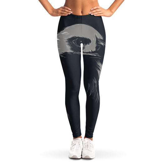 Monochrome Eagle Print Women's Leggings