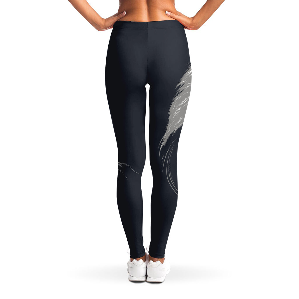 Monochrome Eagle Print Women's Leggings