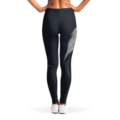 Monochrome Eagle Print Women's Leggings