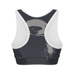 Monochrome Eagle Print Women's Sports Bra
