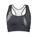 Monochrome Eagle Print Women's Sports Bra