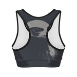 Monochrome Eagle Print Women's Sports Bra