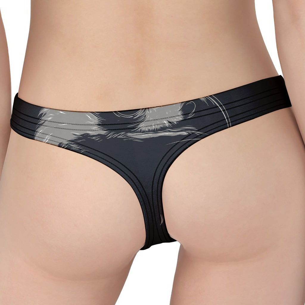 Monochrome Eagle Print Women's Thong