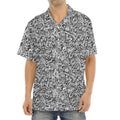 Monochrome Graffiti Hippie Pattern Print Aloha Shirt