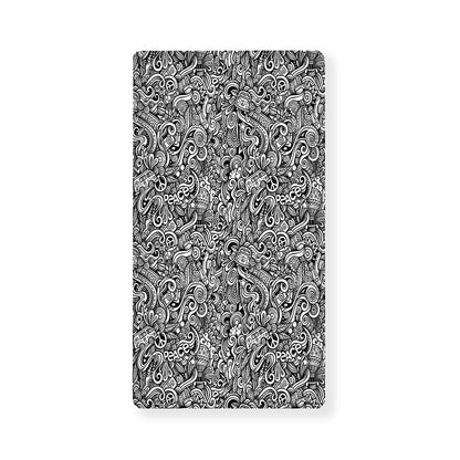 Monochrome Graffiti Hippie Pattern Print Baby Crib Sheet