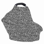 Monochrome Graffiti Hippie Pattern Print Baby Seat Cover