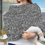Monochrome Graffiti Hippie Pattern Print Baby Seat Cover