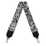 Monochrome Graffiti Hippie Pattern Print Bag Strap