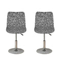Monochrome Graffiti Hippie Pattern Print Bar Stool Covers