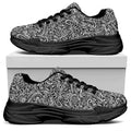 Monochrome Graffiti Hippie Pattern Print Black Chunky Shoes