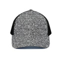 Monochrome Graffiti Hippie Pattern Print Black Mesh Trucker Hat