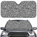Monochrome Graffiti Hippie Pattern Print Car Windshield Sun Shade