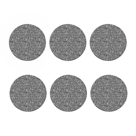 Monochrome Graffiti Hippie Pattern Print Coaster Set