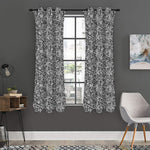 Monochrome Graffiti Hippie Pattern Print Curtain