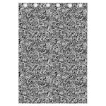 Monochrome Graffiti Hippie Pattern Print Curtain