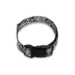 Monochrome Graffiti Hippie Pattern Print Dog Collar