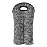 Monochrome Graffiti Hippie Pattern Print Double Neoprene Wine Tote