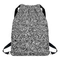 Monochrome Graffiti Hippie Pattern Print Drawstring Backpack