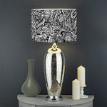 Monochrome Graffiti Hippie Pattern Print Drum Lamp Shade