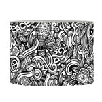 Monochrome Graffiti Hippie Pattern Print Drum Lamp Shade