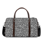 Monochrome Graffiti Hippie Pattern Print Duffle Bag