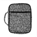 Monochrome Graffiti Hippie Pattern Print Front Pocket Bible Bag
