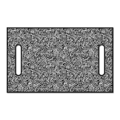 Monochrome Graffiti Hippie Pattern Print Golf Cart Seat Cover