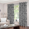 Monochrome Graffiti Hippie Pattern Print Grommet Curtains