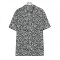 Monochrome Graffiti Hippie Pattern Print Hawaiian Shirt