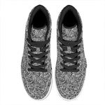 Monochrome Graffiti Hippie Pattern Print High Top Leather Sneakers