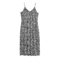 Monochrome Graffiti Hippie Pattern Print Jersey Midi Cami Dress