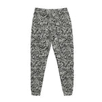 Monochrome Graffiti Hippie Pattern Print Jogger Pants