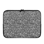 Monochrome Graffiti Hippie Pattern Print Laptop Sleeve