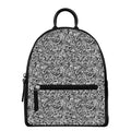 Monochrome Graffiti Hippie Pattern Print Leather Backpack