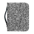 Monochrome Graffiti Hippie Pattern Print Leather Bible Cover