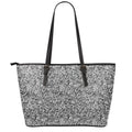 Monochrome Graffiti Hippie Pattern Print Leather Tote Bag With Zipper