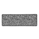 Monochrome Graffiti Hippie Pattern Print Long Kitchen Mat
