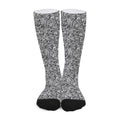 Monochrome Graffiti Hippie Pattern Print Long Socks