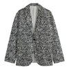 Monochrome Graffiti Hippie Pattern Print Men's Blazer