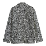 Monochrome Graffiti Hippie Pattern Print Men's Blazer