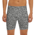 Monochrome Graffiti Hippie Pattern Print Men's Long Boxer Briefs