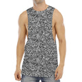 Monochrome Graffiti Hippie Pattern Print Men's Muscle Tank Top