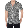 Monochrome Graffiti Hippie Pattern Print Men's Shirt