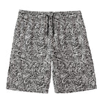Monochrome Graffiti Hippie Pattern Print Men's Swim Trunks
