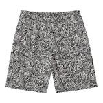 Monochrome Graffiti Hippie Pattern Print Men's Swim Trunks