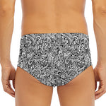 Monochrome Graffiti Hippie Pattern Print Men's Triangle Swim Briefs