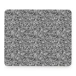 Monochrome Graffiti Hippie Pattern Print Mouse Pad